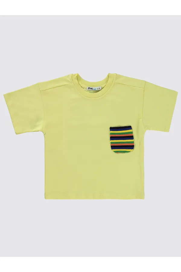 T-shirt garçon jaune clair 2-5 ans - Emballage