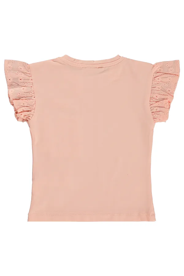 Kız Çocuk Tişört 2-5 Yaş Somon - Paket