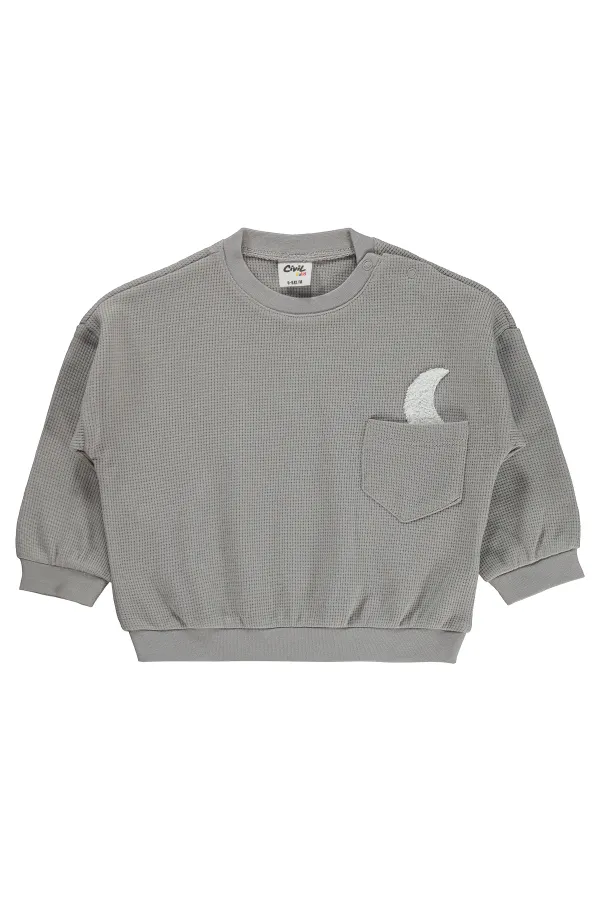 Sweat-shirt bébé 0-24 mois gris clair - Lot