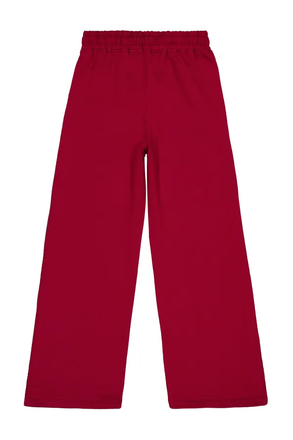 Girls Tracksuit Bottoms 10-13 Years Old Burgundy - Package