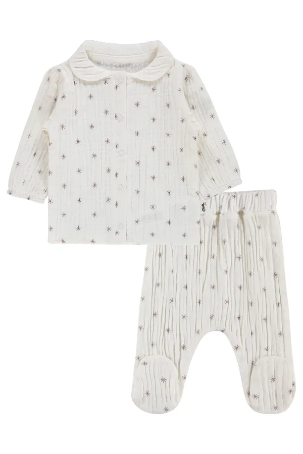 Bebek Pijama Takımı 0-24 Ay Acı Kahverengi - Paket