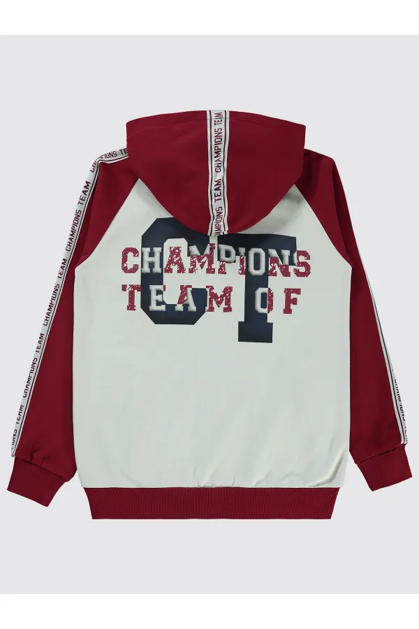 Erkek Çocuk Hırka 10-13 Yaş Bordo - Paket