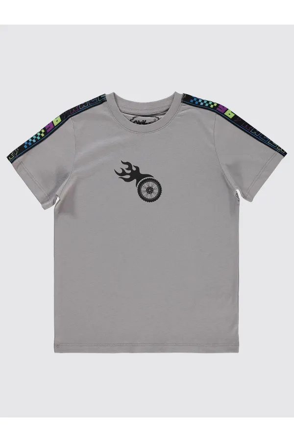 Lot de T-shirts gris pour garçons de 6 à 9 ans