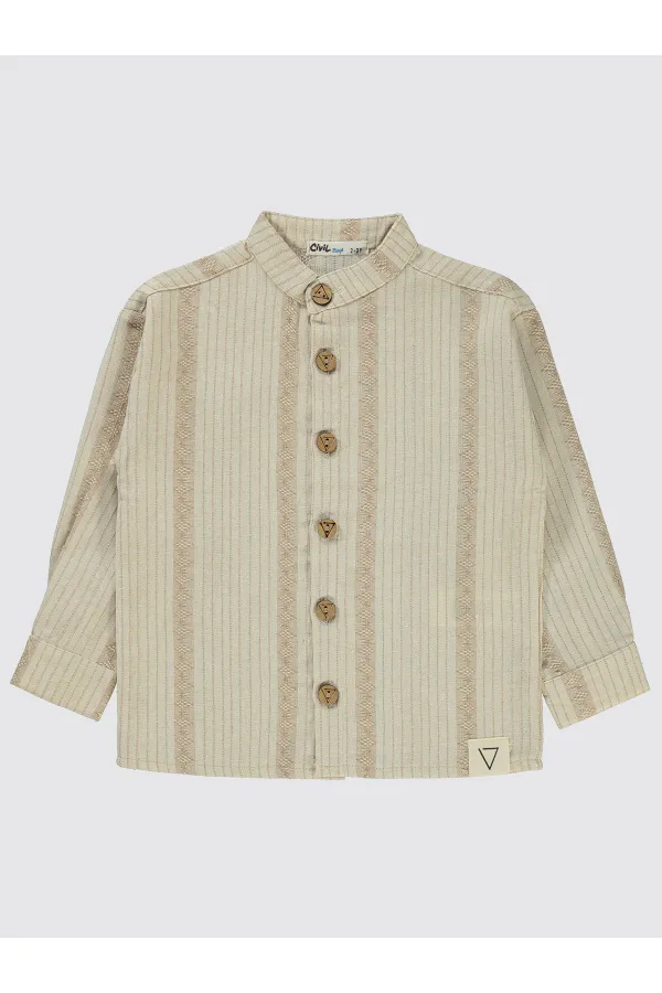 Erkek Çocuk Gömlek 2-5 Yaş Taş Rengi - Paket