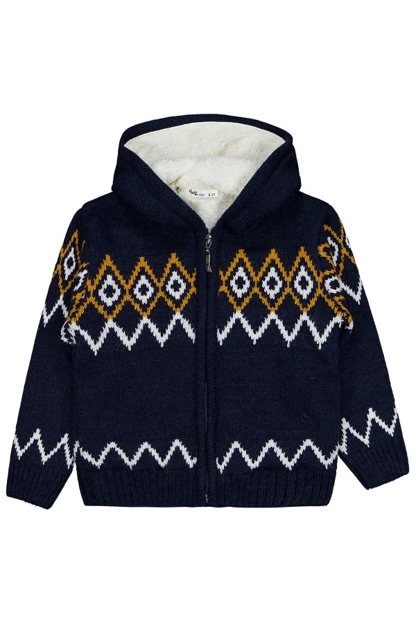 Gilet garçon bleu marine 6-9 ans - Emballage