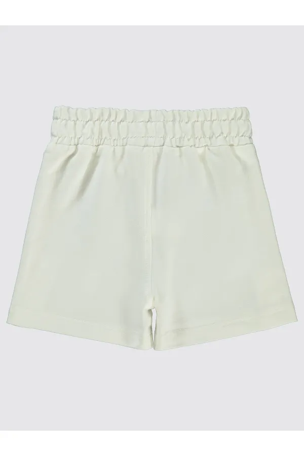 Kız Çocuk Şort 2-5 Yaş Ekru - Paket