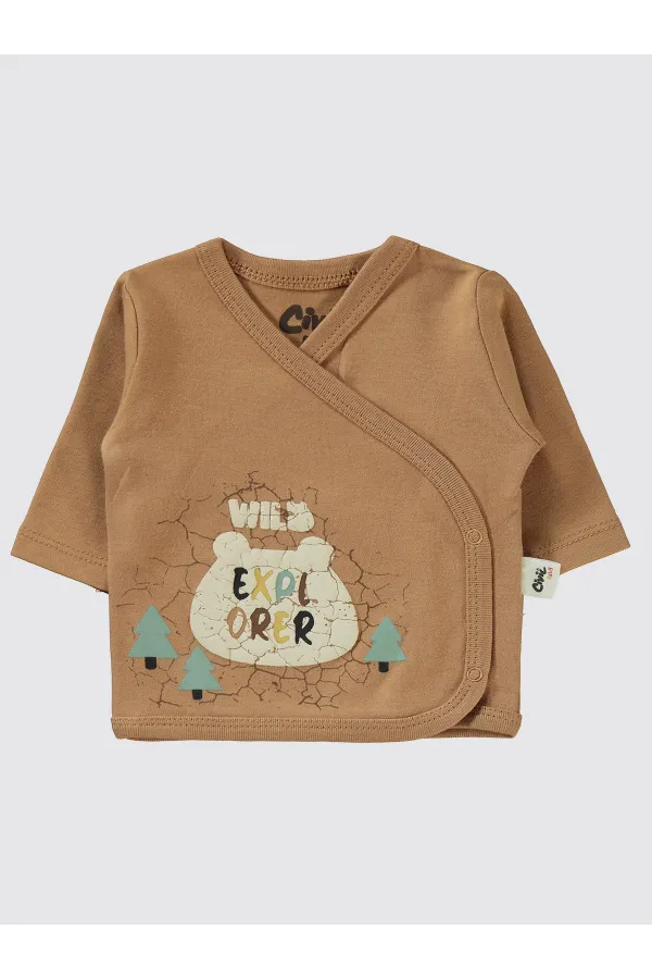 Baby Bodysuit Sets 0-24 Months Brown - Package