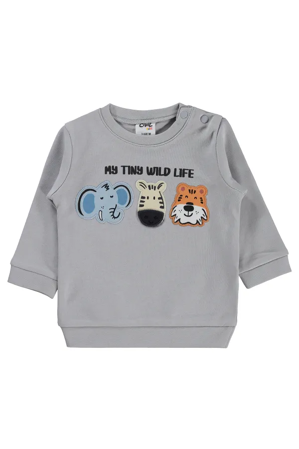 Bebek Sweatshirt 0-24 Ay Gri - Paket