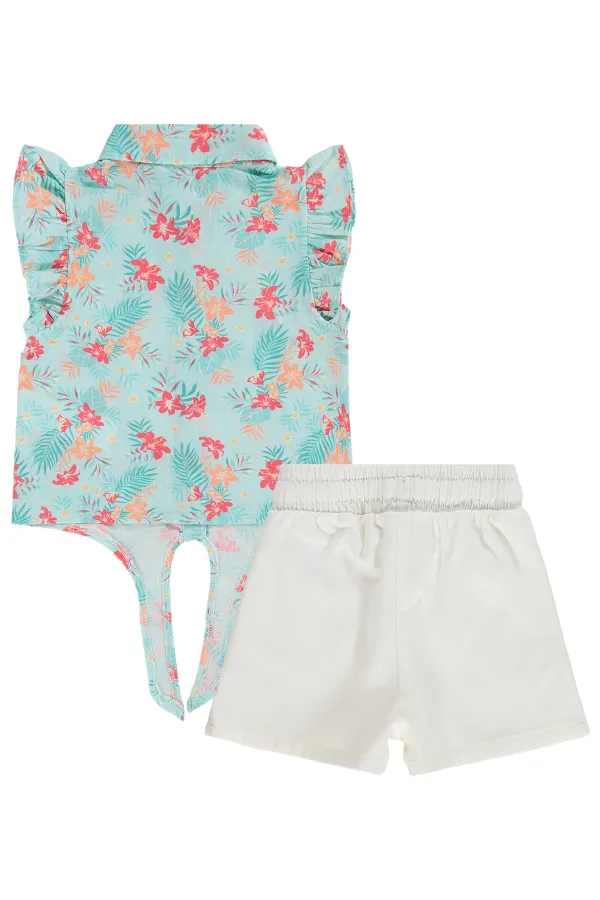 Kız Çocuk Takım 2-5 Yaş Mint-Kırık Beyaz - Paket