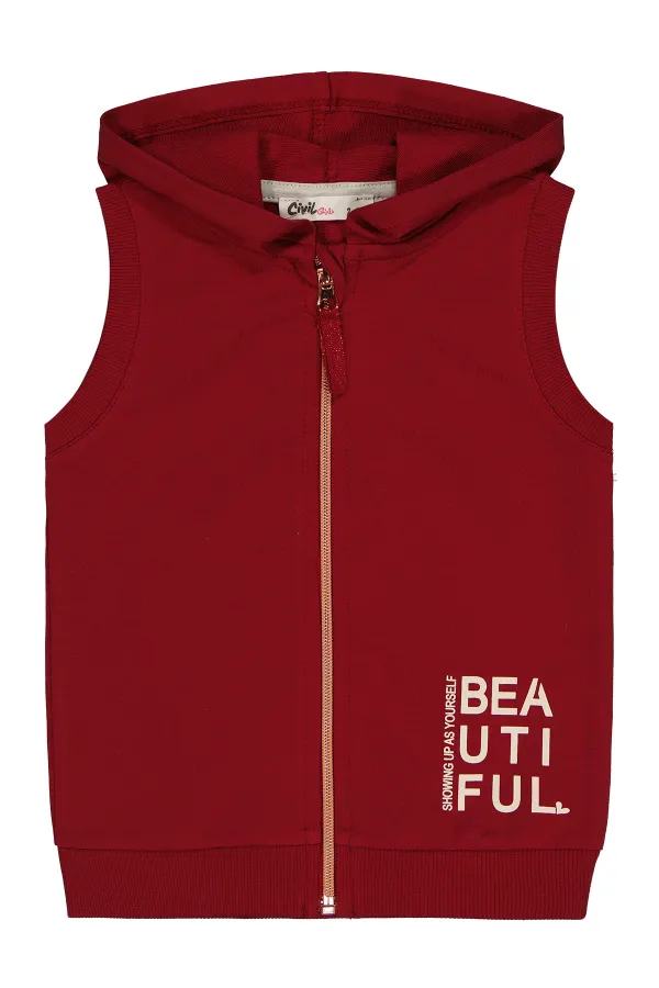 Kız Çocuk Yelek 2-5 Yaş Koyu Bordo - Paket