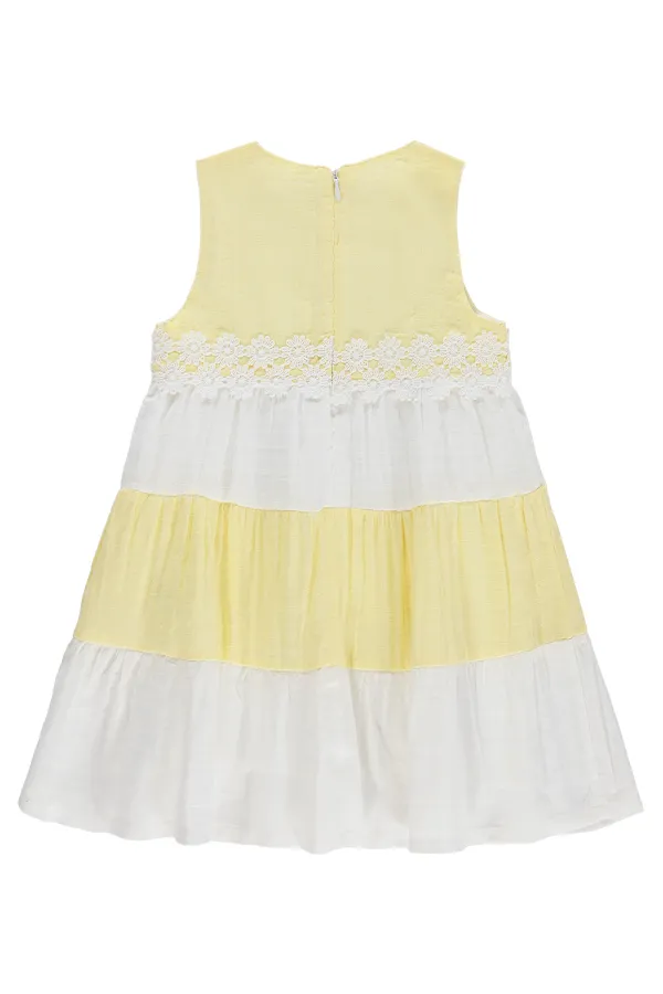 Ensemble combinaison et robe pour fille, 2-5 ans, jaune et blanc - Emballage