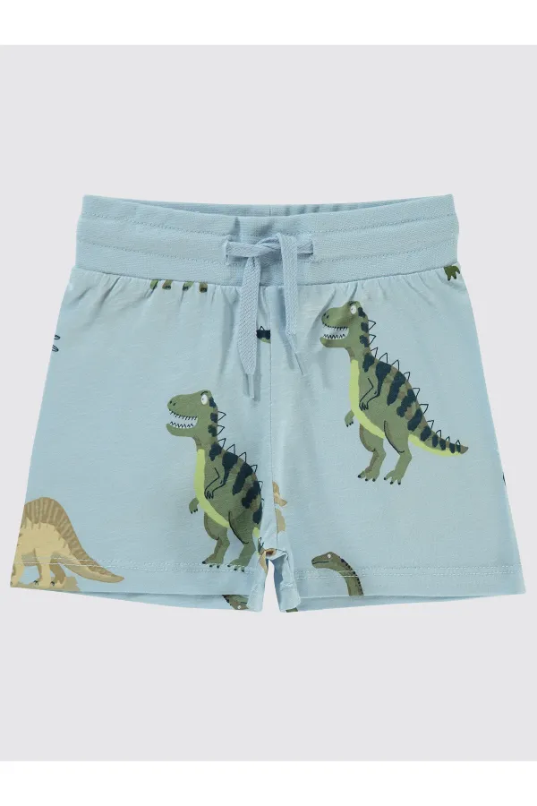 Short garçon 2-5 ans bleu glacier - Emballage