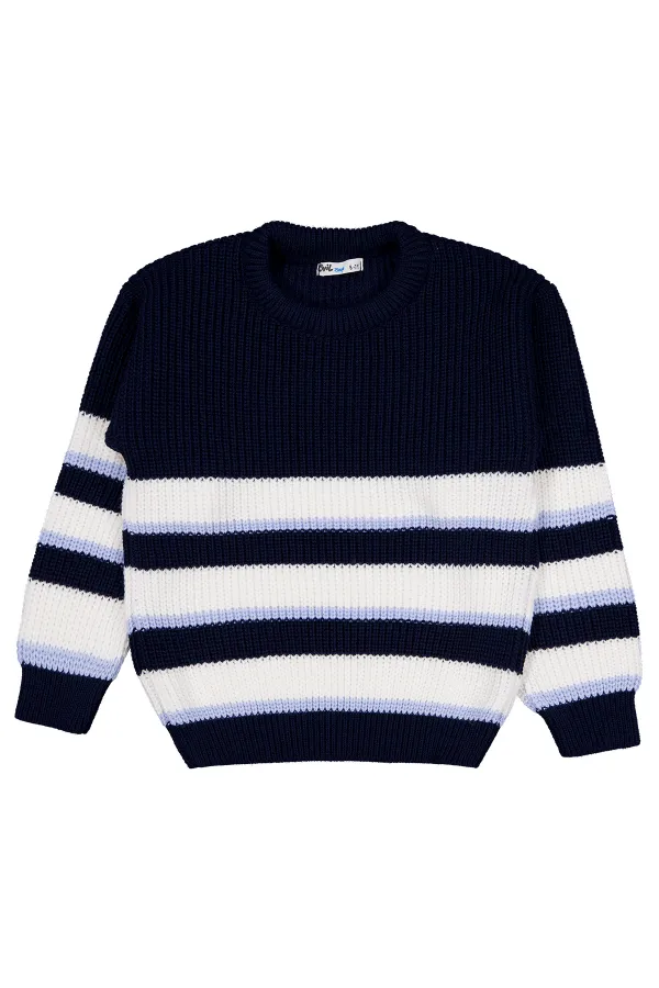 Erkek Çocuk Kazak 6-9 Yaş Lacivert - Paket