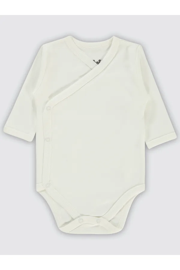 Bebek Çıtçıtlı Badi 0-24 Ay Ekru - Paket