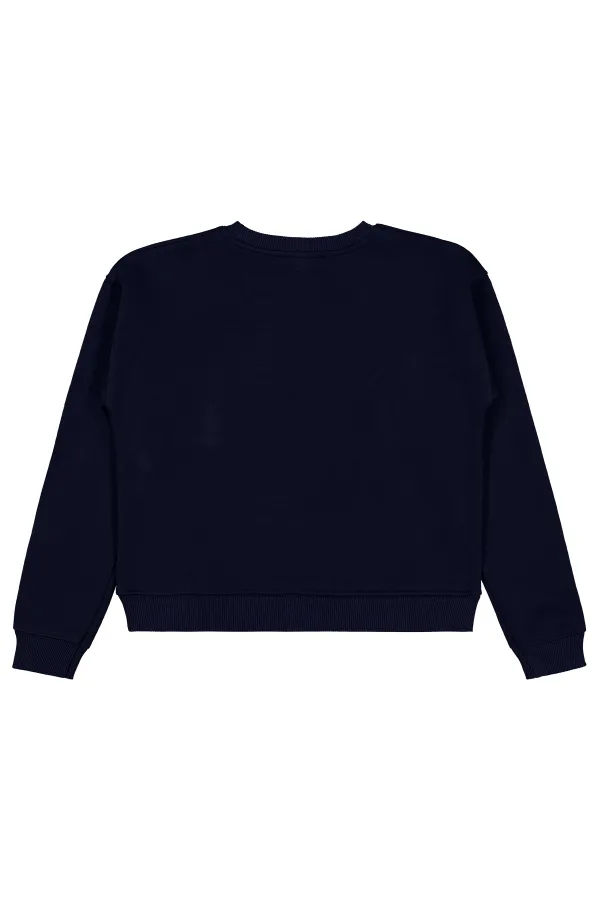 Girl's Sweatshirt 10-13 Years Old Dark Navy Blue - Package