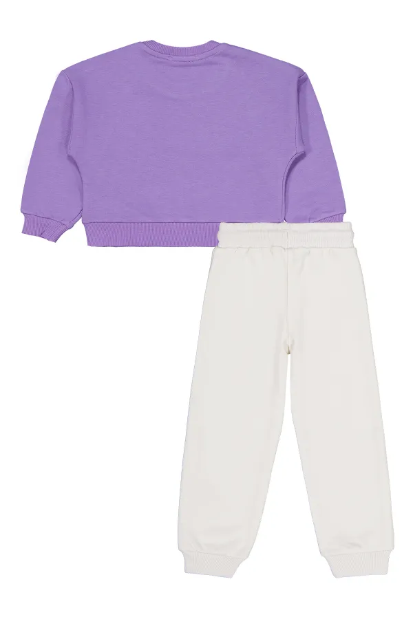 Ensemble de survêtement violet pour filles de 2 à 5 ans - Emballage