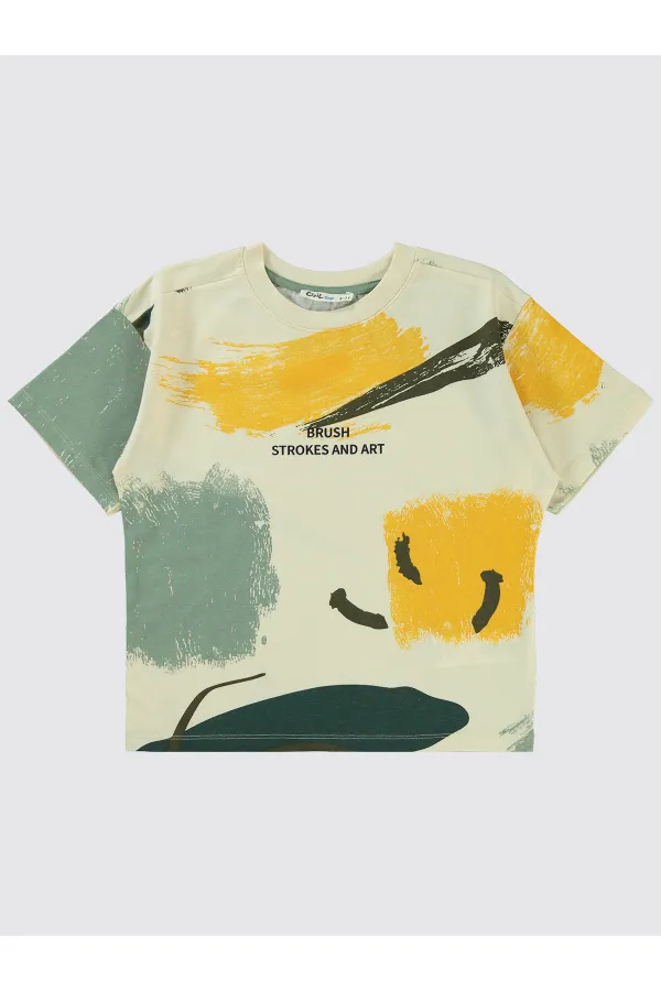 Boys T-Shirt 6-9 Years Old Soft Khaki - Package