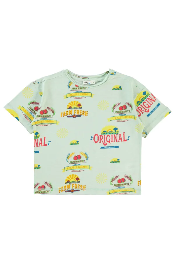 Erkek Çocuk Tişört 10-13 Yaş Su Yeşili - Paket