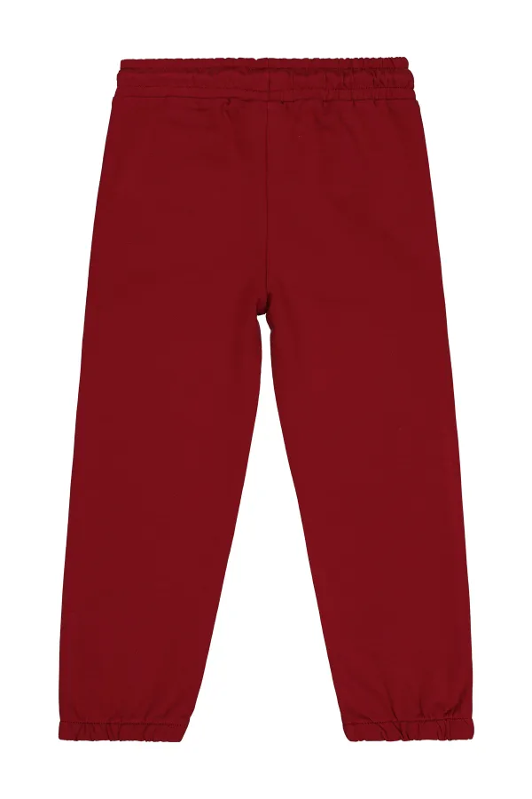 Girl's Tracksuit Bottoms 2-5 Years Old Dark Burgundy - Pack