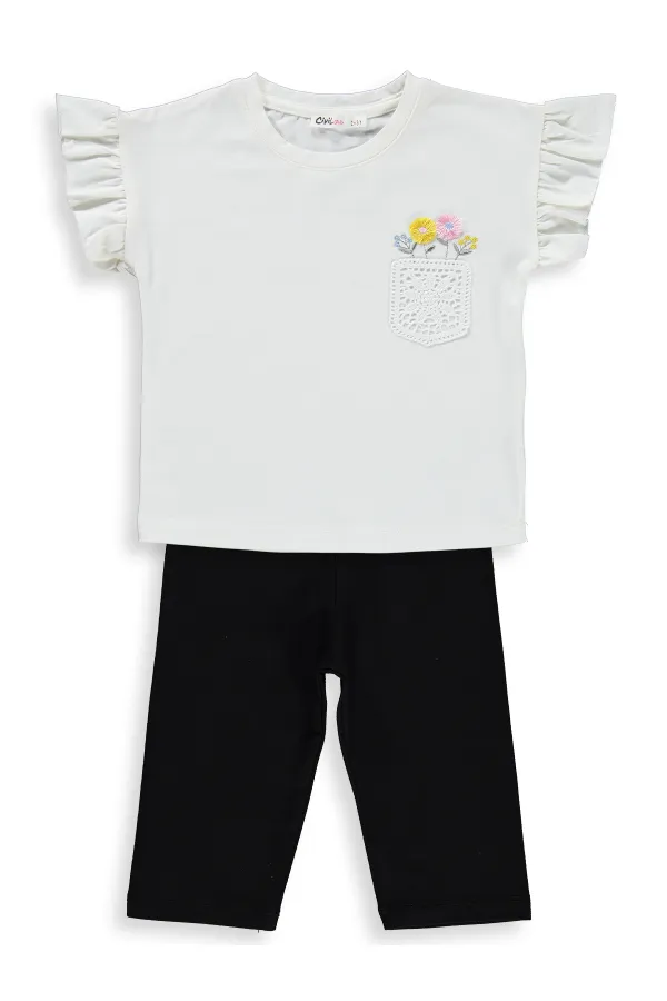 Girls' Outfit Set 2-5 Years Old, Off-Black - Package