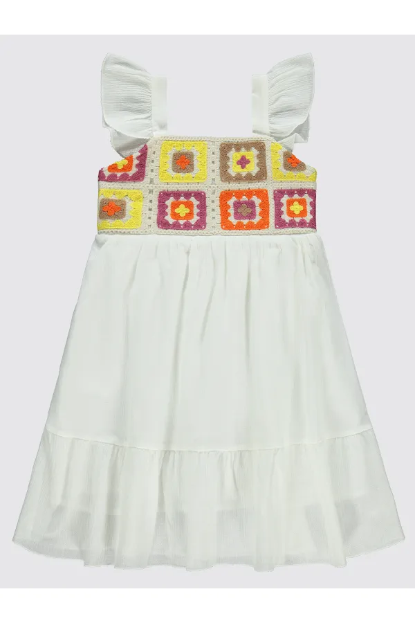 Kız Çocuk Jile ve Elbise 6-9 Yaş Ekru - Paket