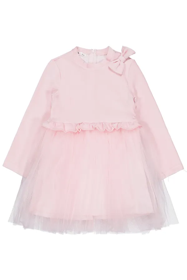 Kız Çocuk Jile ve Elbise 6-9 Yaş Pudra - Paket