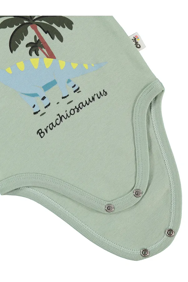 Bebek Çıtçıtlı Badi 0-24 Ay Açık Haki - Paket