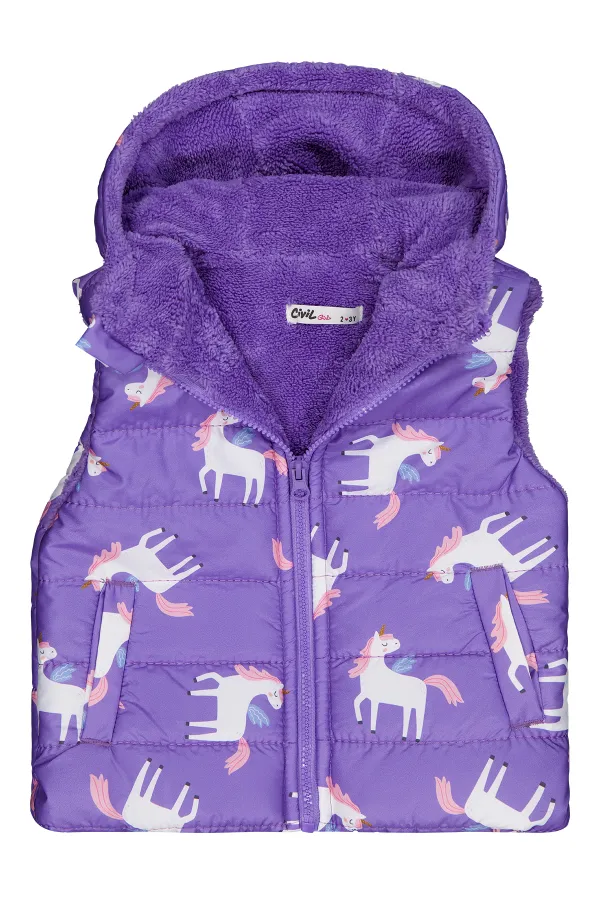 Kız Çocuk Yelek 2-5 Yaş Mor - Paket