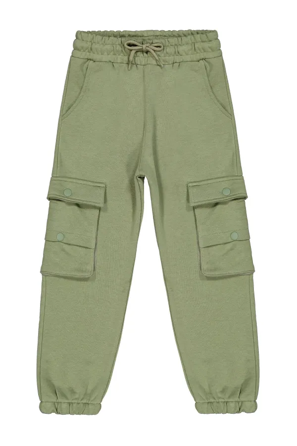 Pantalon de survêtement garçon, 10-13 ans, kaki doux - Lot