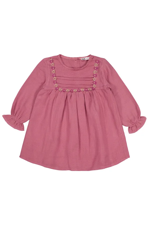 Ensemble gilet et robe pour fille de 2 à 5 ans, rose poudré - Pack