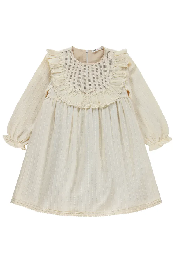 Kız Çocuk Jile ve Elbise 6-9 Yaş Bej - Paket