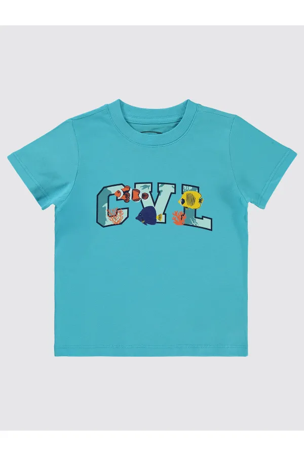 T-shirt garçon turquoise 2-5 ans - Emballage