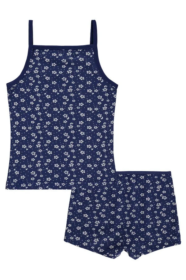 Ensemble de sous-vêtements pour filles de 2 à 9 ans, indigo - Lot