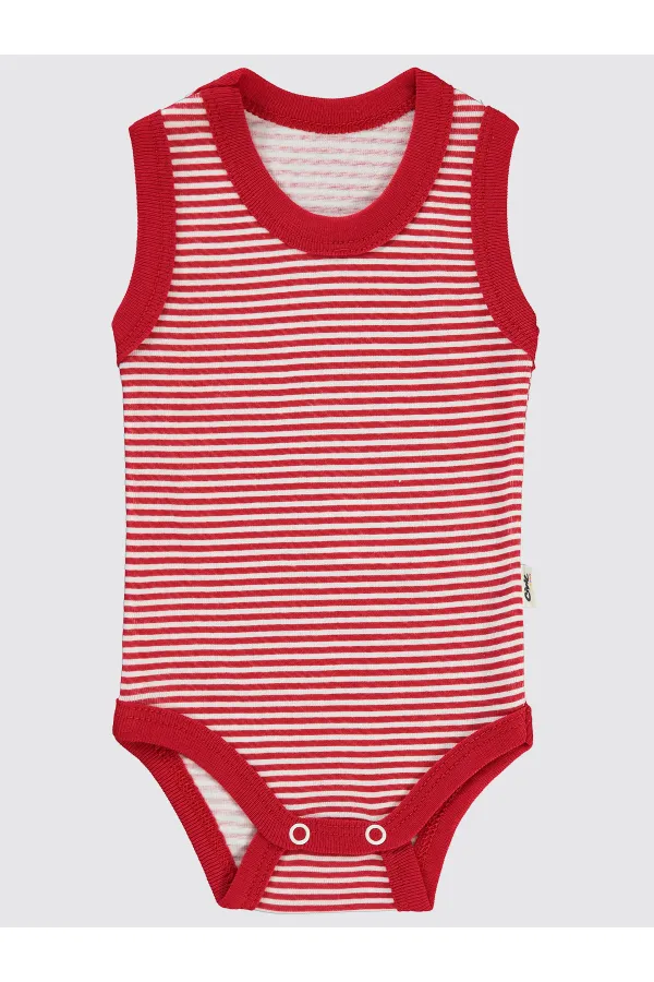 Bebek Çıtçıtlı Badi 0-24 Ay Kırmızı - Paket