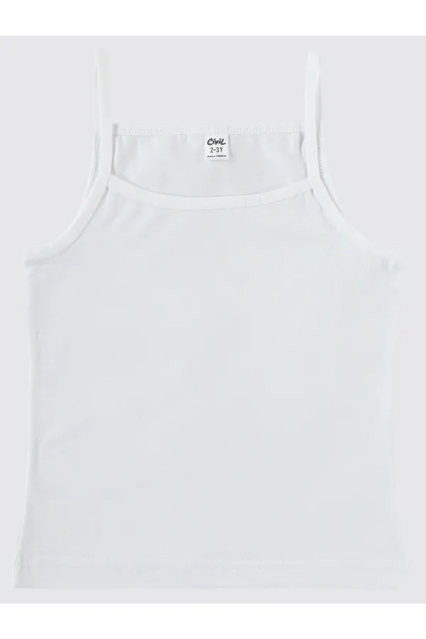 Débardeur fille 2-9 ans Blanc-Lilas - Emballage