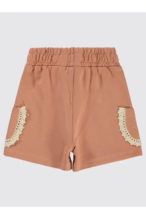 Kız Çocuk Şort 2-5 Yaş Kiremit - Paket