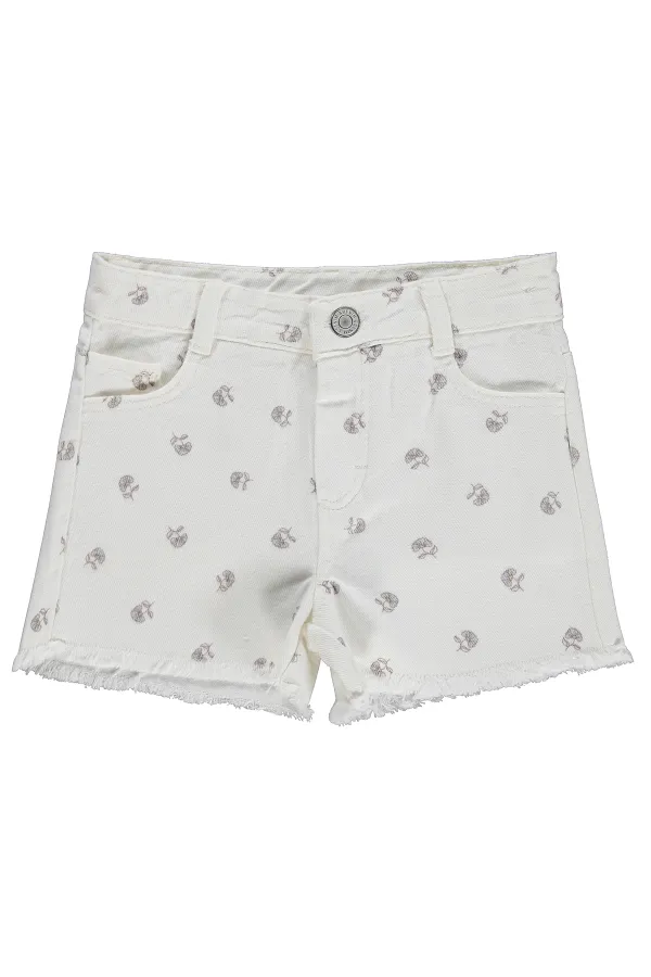 Kız Çocuk Şort 2-5 Yaş Kırık Beyaz - Paket