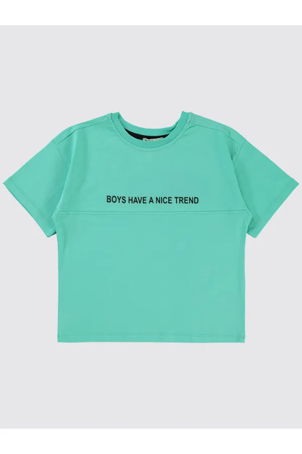 Lot de T-shirts pour garçons de 6 à 9 ans, couleur menthe