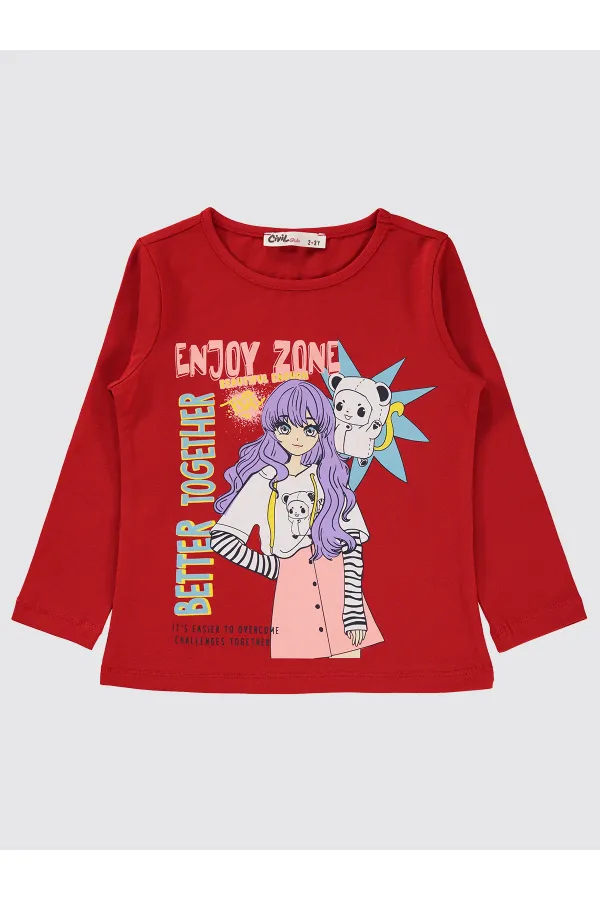 Girl's Sweatshirt 2-5 Years Old Red - Package