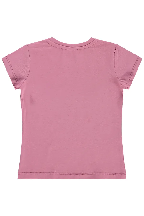 Kız Çocuk Tişört Km 2-5 Yaş Gül Kurusu - Paket