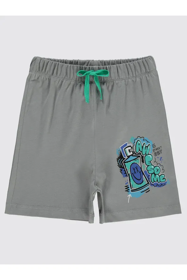 Erkek Çocuk Şort 2-5 Yaş Açık Gri - Paket