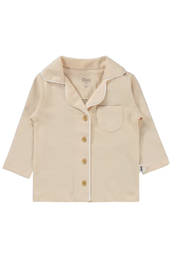 Baby Pajama Set 0-24 Months Tan - Package