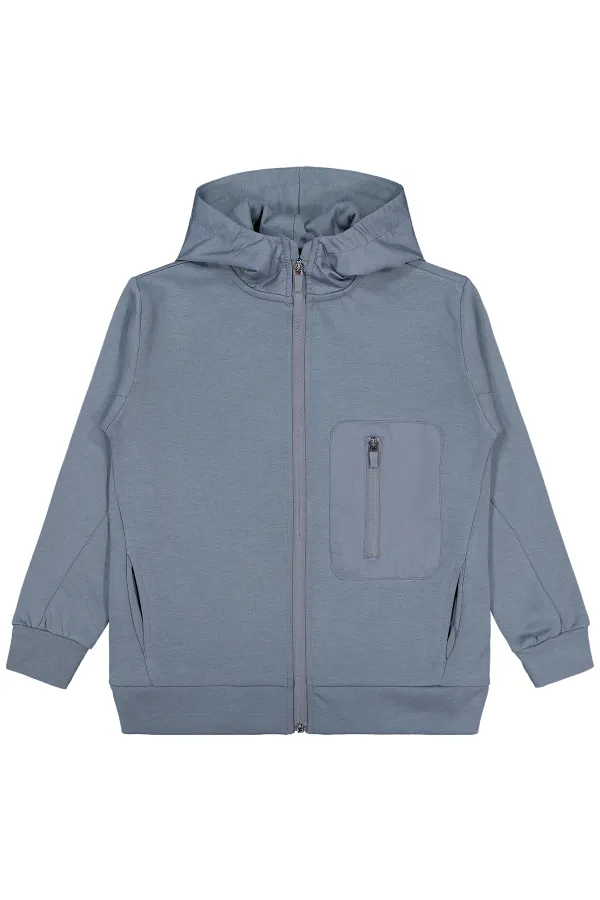 Gilet garçon 10-13 ans anthracite clair - Emballage