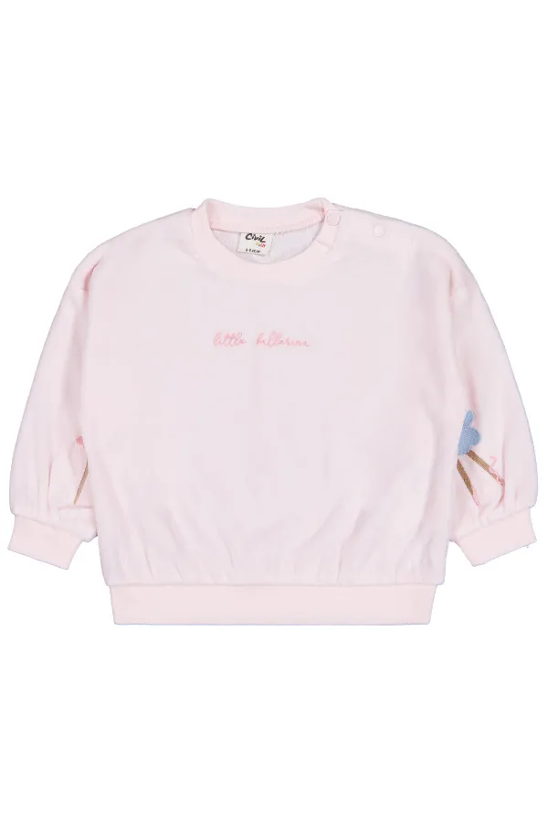 Sweat-shirt bébé 0-24 mois rose clair - Lot