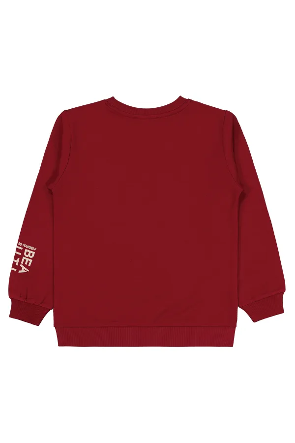 Girl's Sweatshirt 10-13 Years Old Dark Burgundy - Package