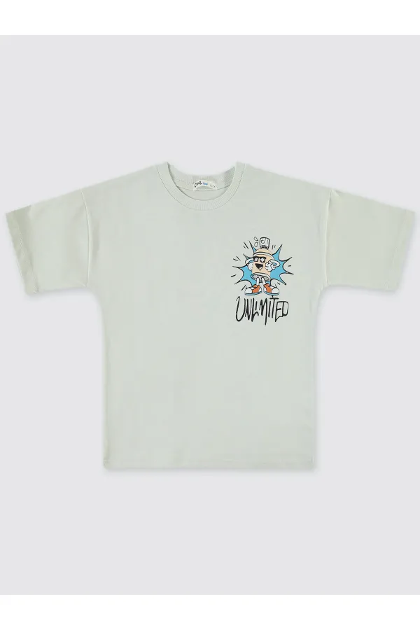 Erkek Çocuk Pijama Takımı 6-9 Yaş Açık Gri - Paket