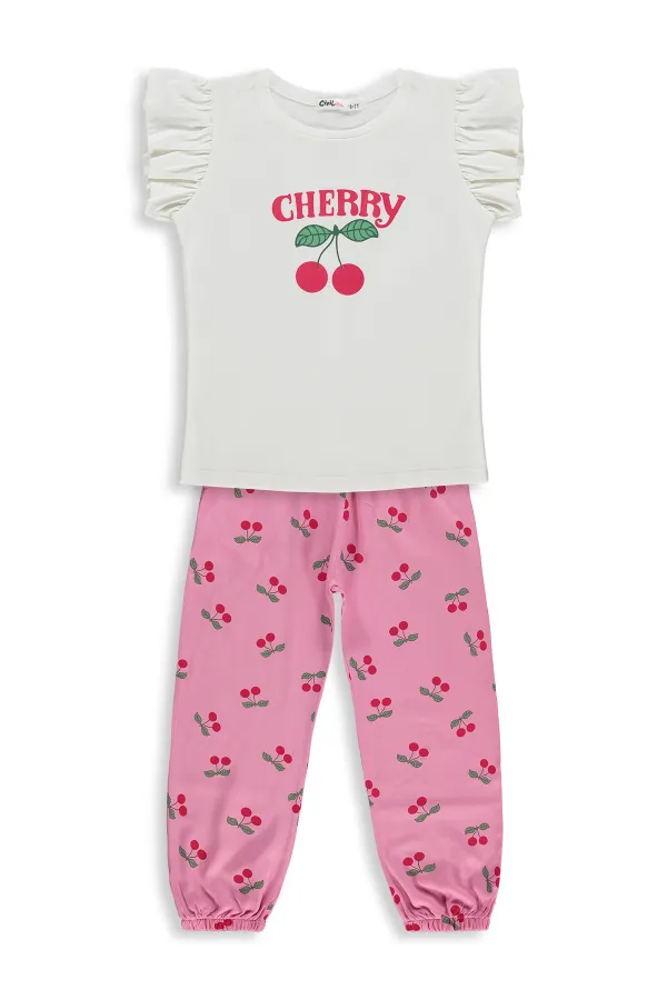 Kız Çocuk Takım 6-9 Yaş Ekru - Paket