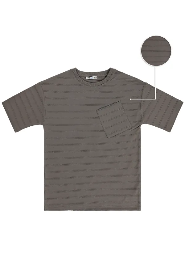 T-shirt garçon, 6-9 ans, marron foncé - Lot