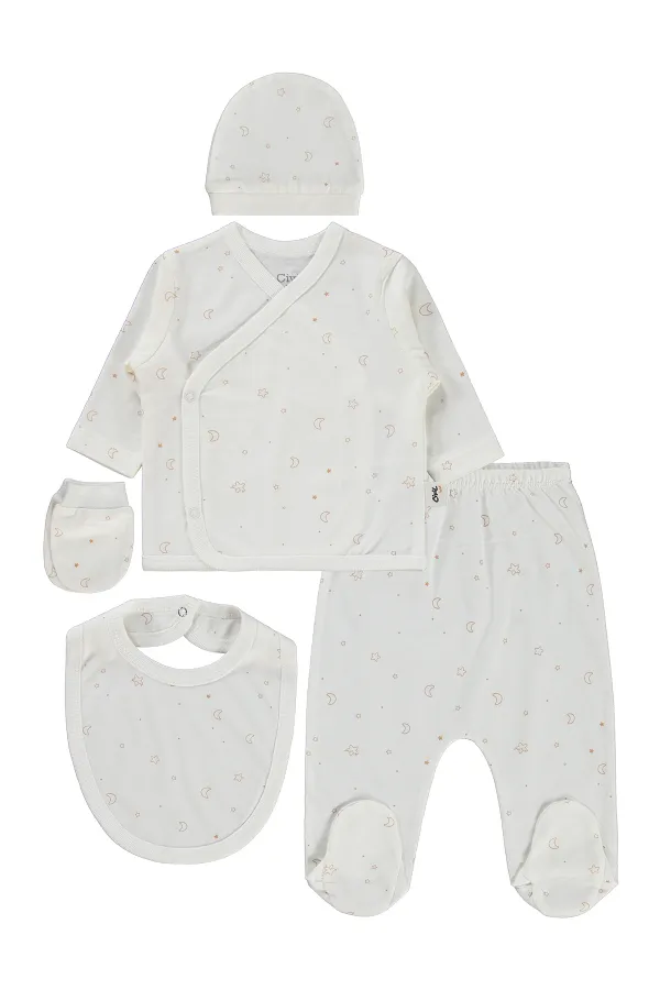 Bebek Zıbın Takımları 0-24 Ay Ekru - Paket