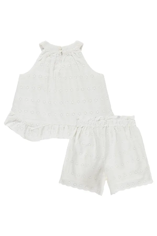 Kız Çocuk Takım 6-9 Yaş Kırık Beyaz - Paket